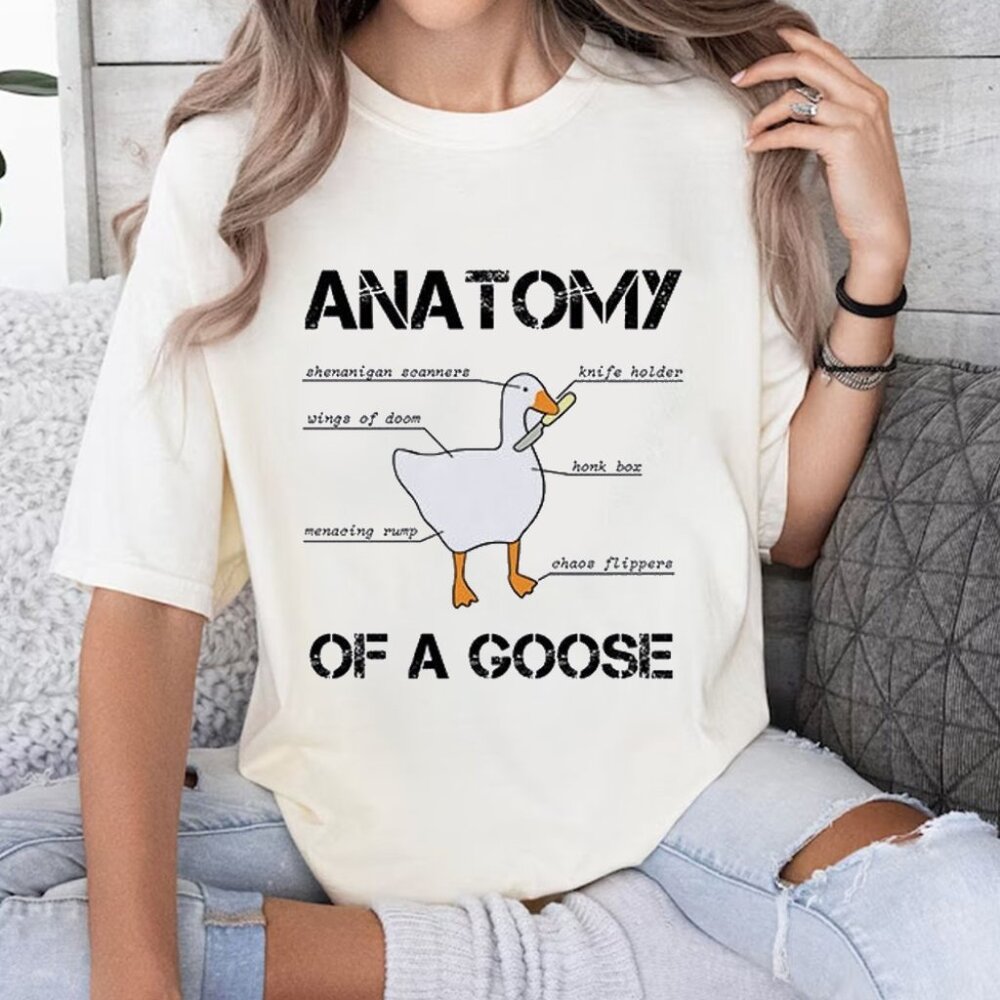 Anatomy of A Goose T Shirt Funny Duck Graphic Gaming Design Shirt